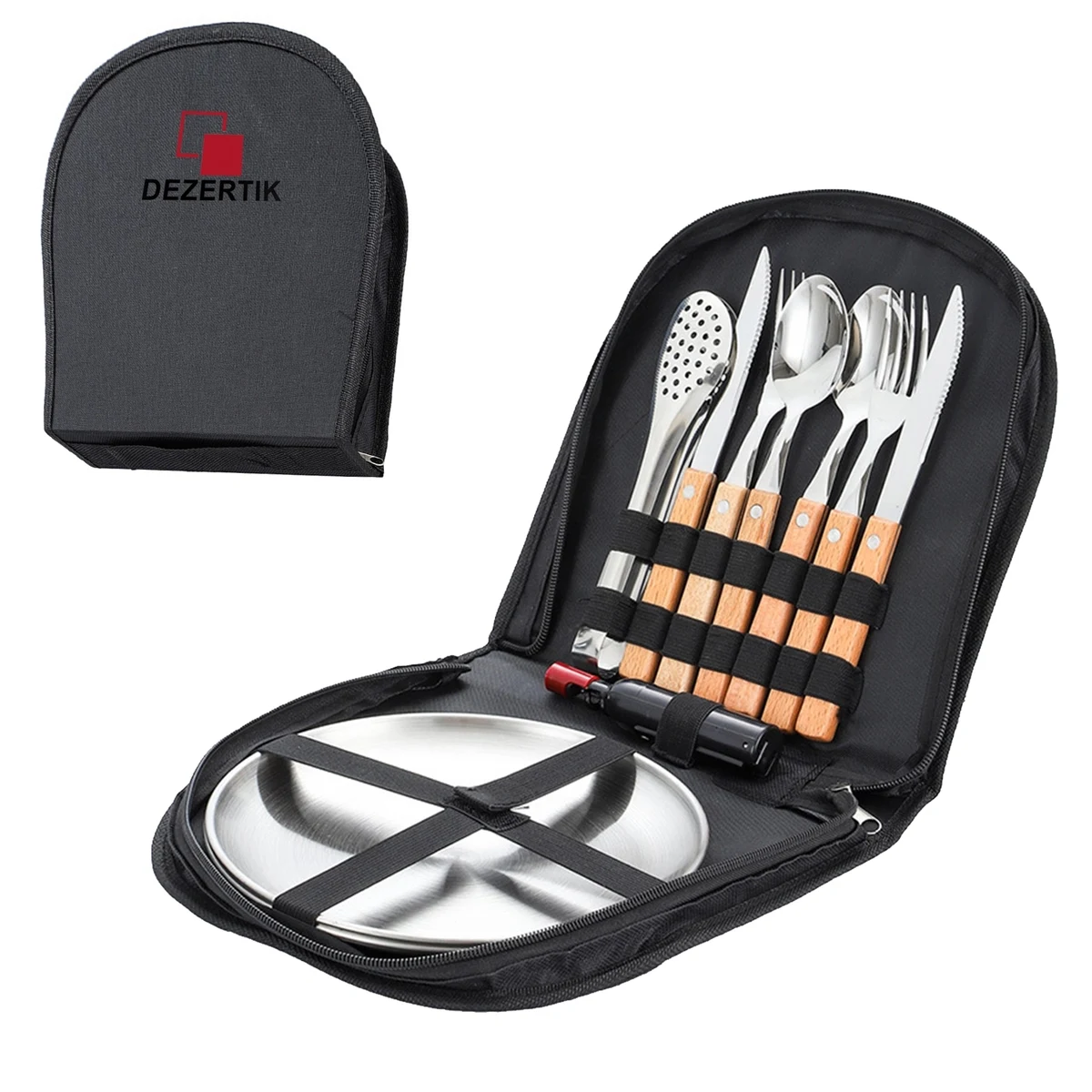 Camping Stainless Steel Two-Person Utensil Set 1