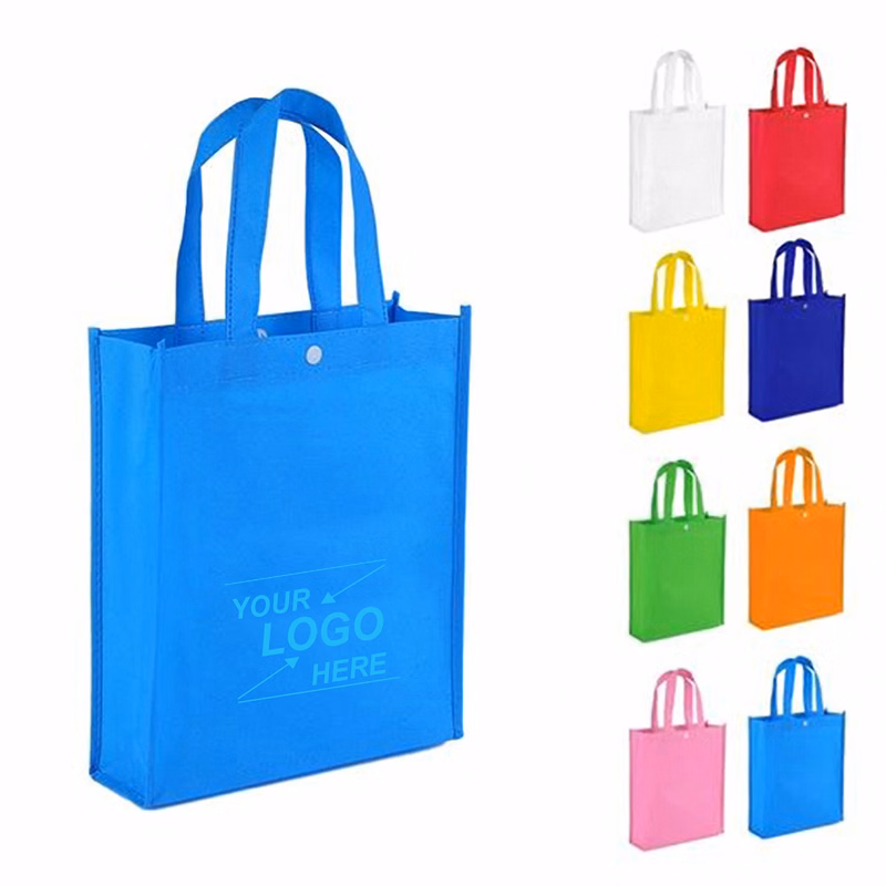 Reusable Non-Woven Tote Bag with Button Closure