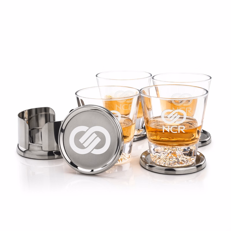 Baldoni Coasters & Aspen On-the-Rocks Set