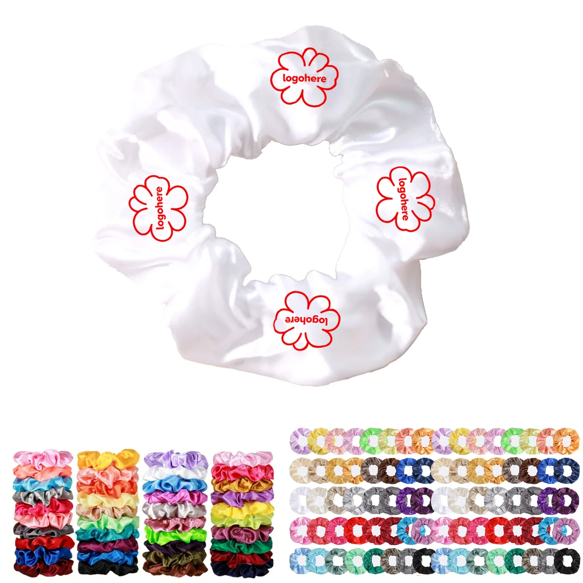 Custom Slip Resistant Satin Scrunchies 1