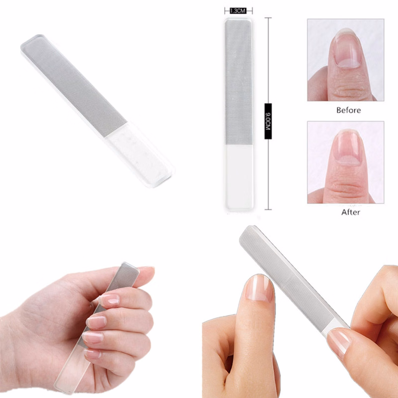 Transparent Glass Nail File w/ Case