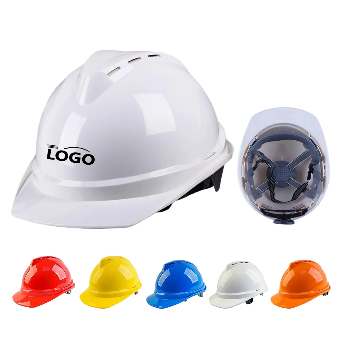 MOQ10 Reinforced Breathable ABS Vented Safety Helmet 1