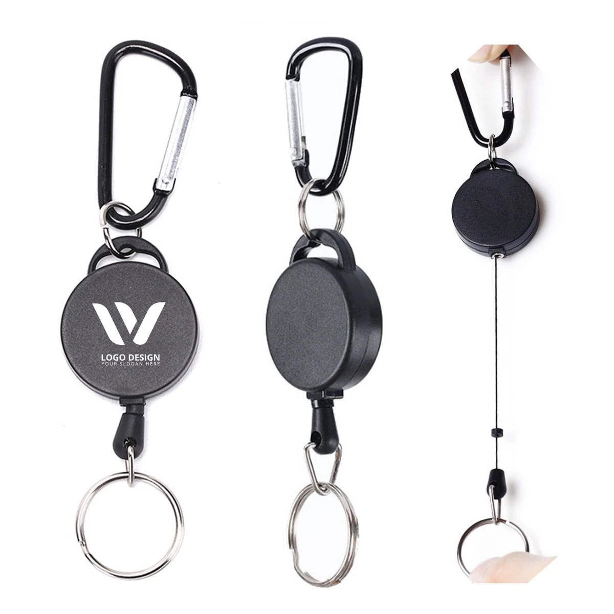Badge Reel Keychain with Carabiner 1