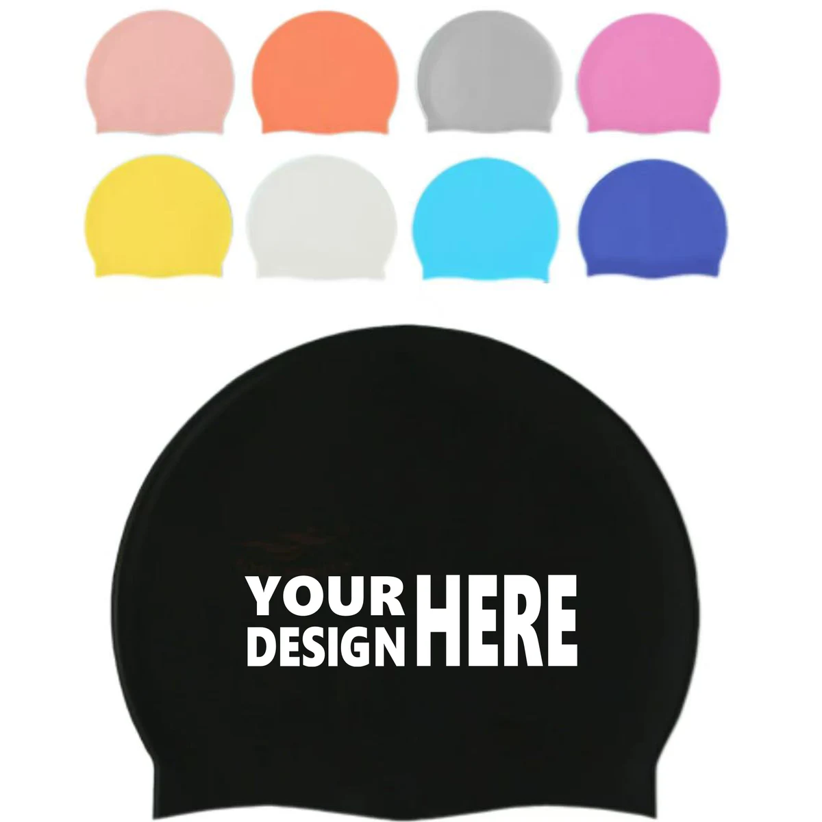 Silicone Swimming Cap with Multiple Colors 1