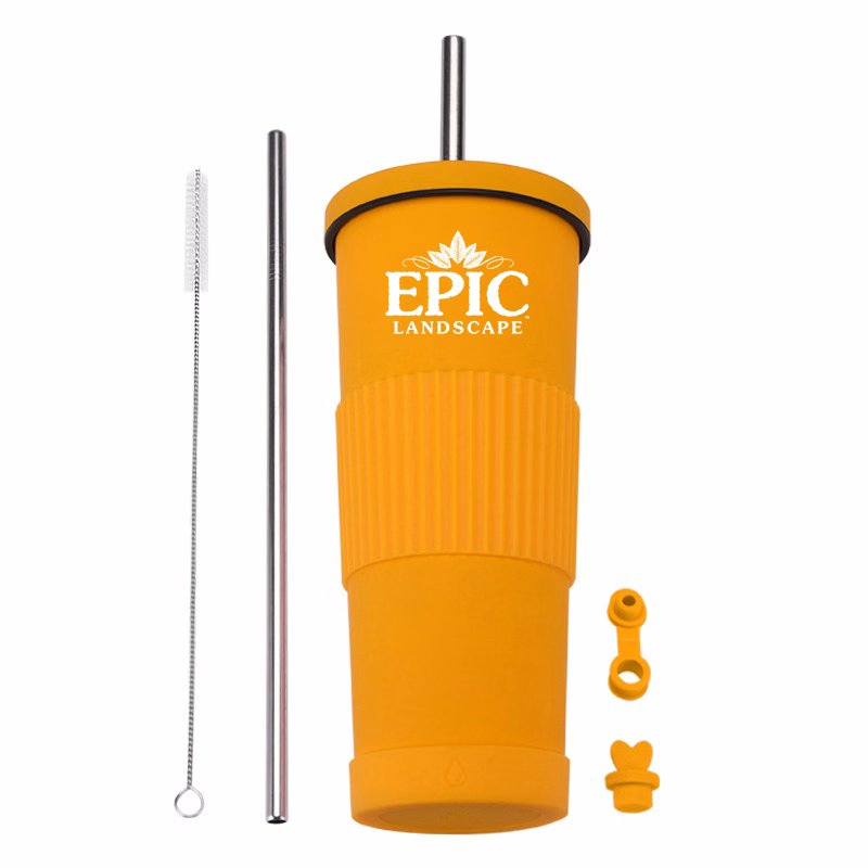 Straw Insulated Tumbler Stainless Steel with Lid