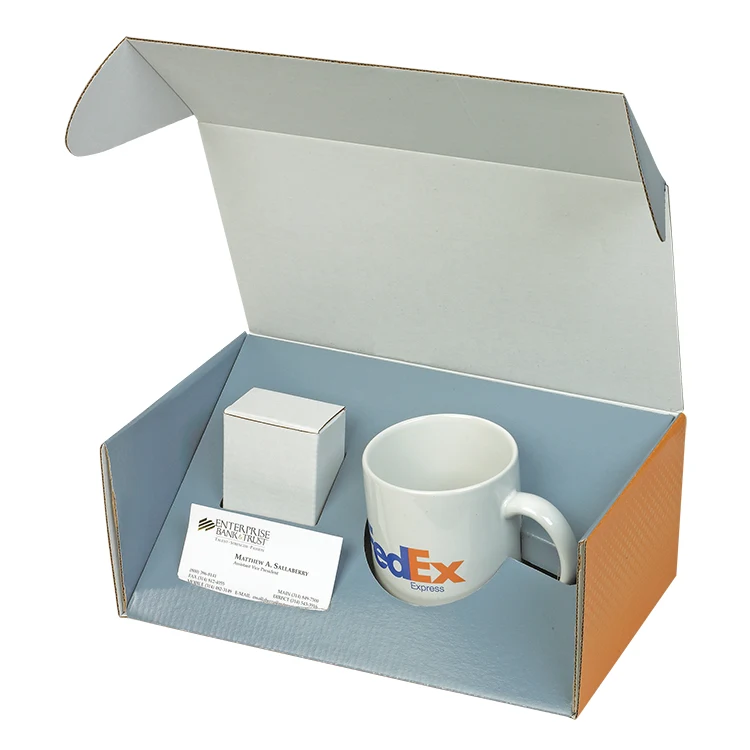10" X 6" X 4" - E-Flute Mug Box with Small Treat Box 1