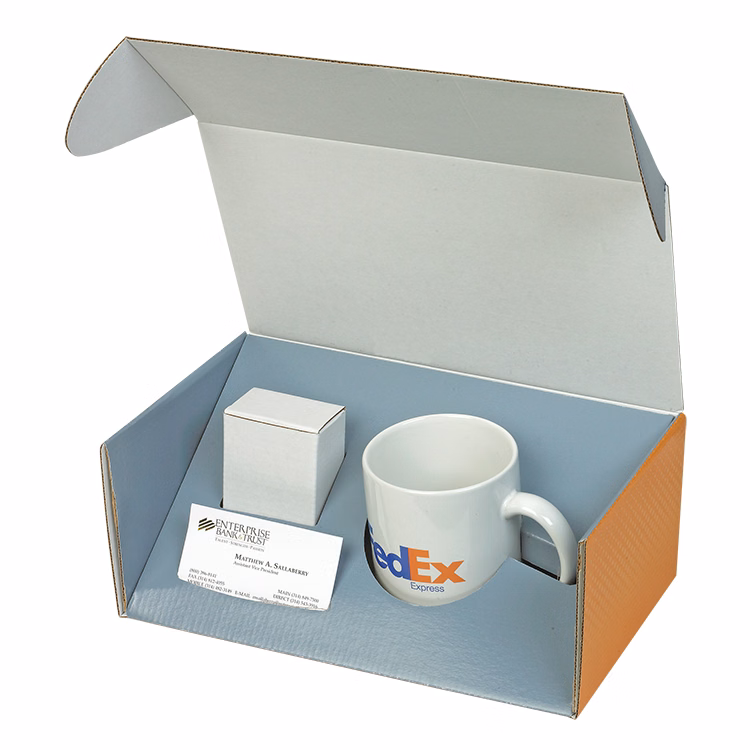 10" X 6" X 4" - E-Flute Mug Box with Small Treat Box