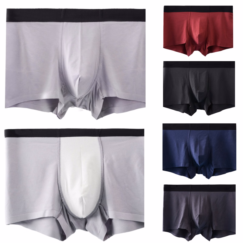 Men's Cotton Classics Fit Stretch Boxer Briefs With Waistband Customized
