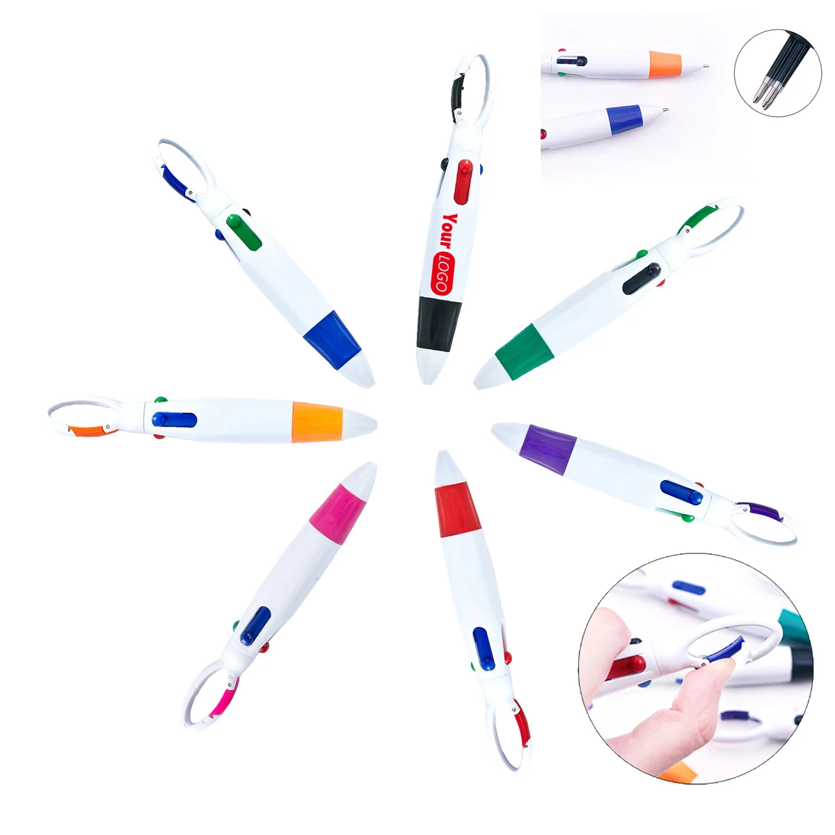 Four-Color Refill Climbing Button Pen Customized Logo 1