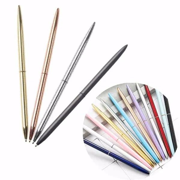 Slim Metallic Twist Glossy Retractable Writing Ballpoint Pen