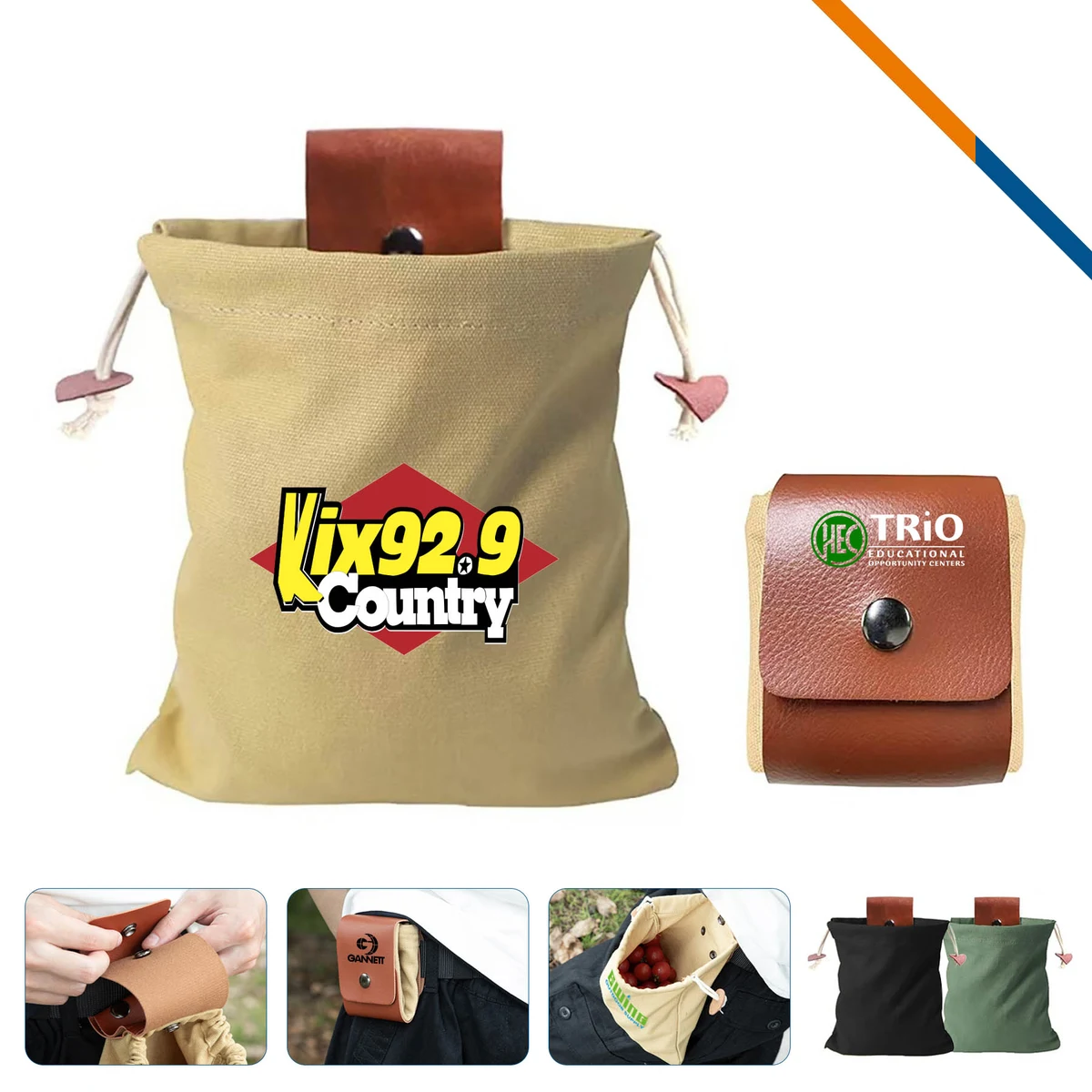 Lonki Outdoor Foldable PU Leather Foraging Pouch 1