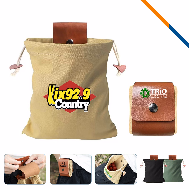 Lonki Outdoor Foldable PU Leather Foraging Pouch