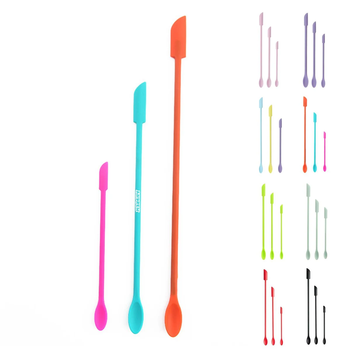 Double-headed Mini Silicone Spoon and Spatula 1