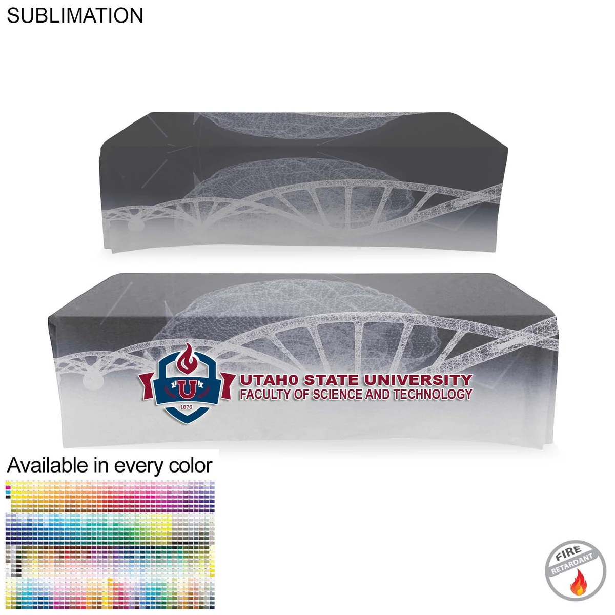 Faculty Table Cloth for 8' table, Drape style, 4 sided, Closed Back, Have different Faculty names 1