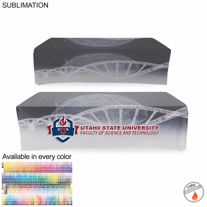 Faculty Table Cloth for 8' table, Drape style, 4 sided, Closed Back, Have different Faculty names