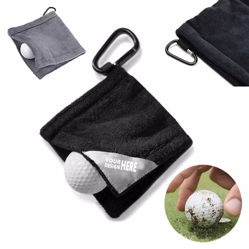 Wet Dry Golf Ball Pocket Towel With D Clip