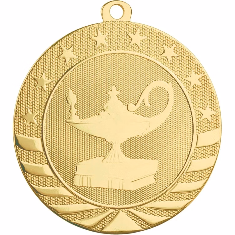 2 3/4" Starbrite Lamp of Knowledge Medal