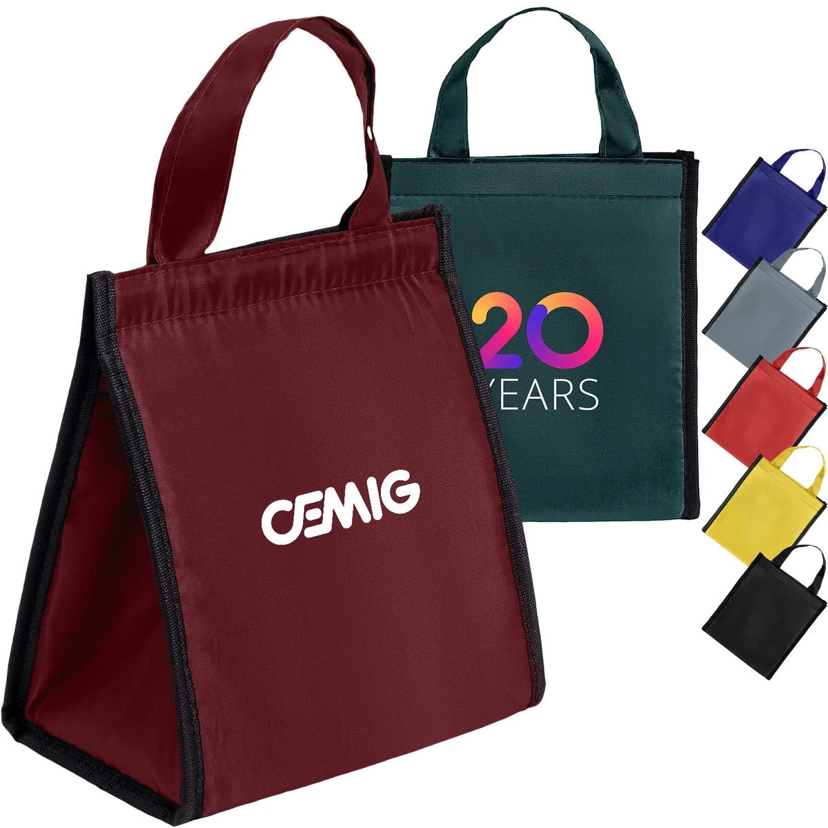 210D Insulated Lunch Tote Bag w/ Self Fabric Handles 1