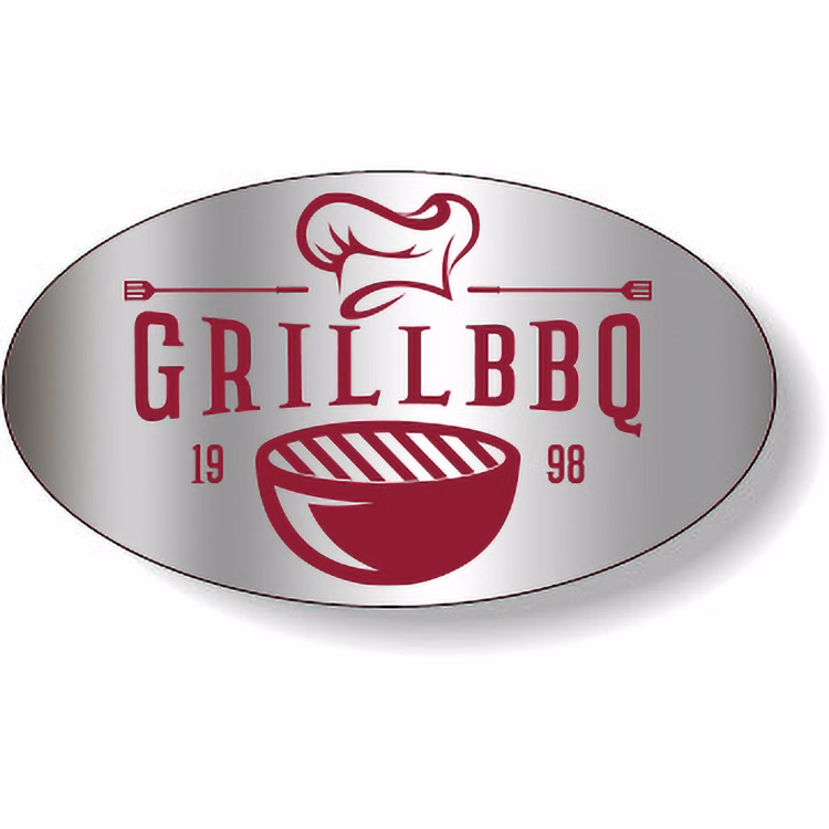 Bright Silver Foil Paper Roll Label Stock Oval (1.125"x2")