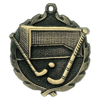Field Hockey Wreath Medal, 1 3/4" 1