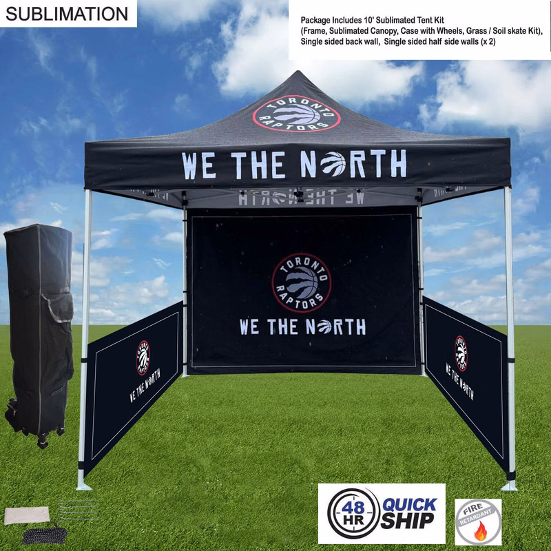 48Hr Quick Ship - Full Tent Package, 10' Tent, Single sided backwall, 2 Single sided half sidewalls