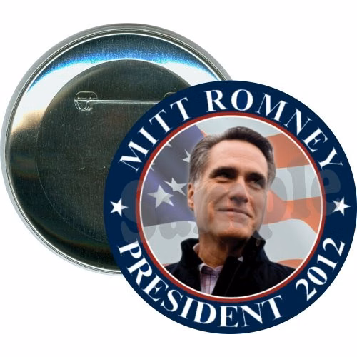 Mitt Romney President 2012 American Flag, Political Button