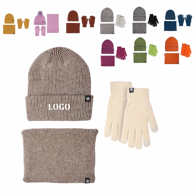 Winter Warm Beanie Hat Long Scarf Glove