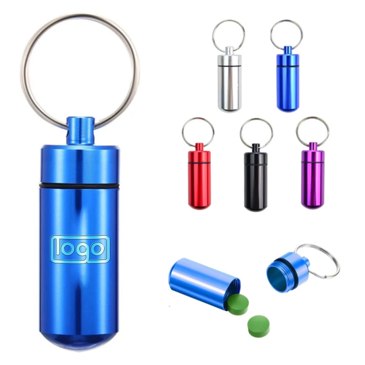 Keychain Pill Holder Bottle 1