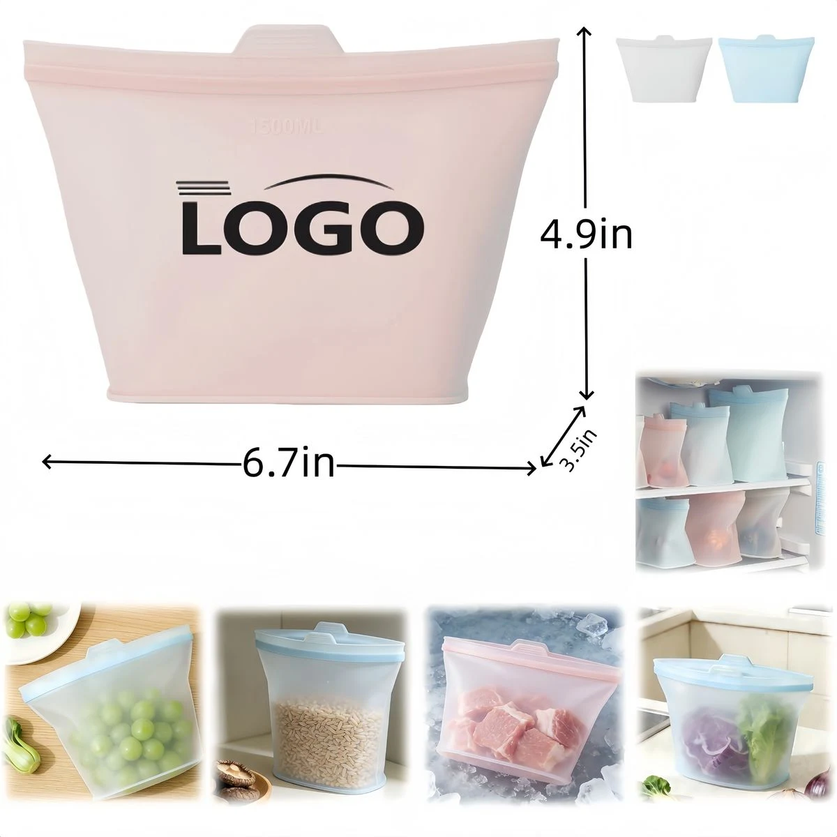 Customized Silicone Airtight Food Storage Bag 1