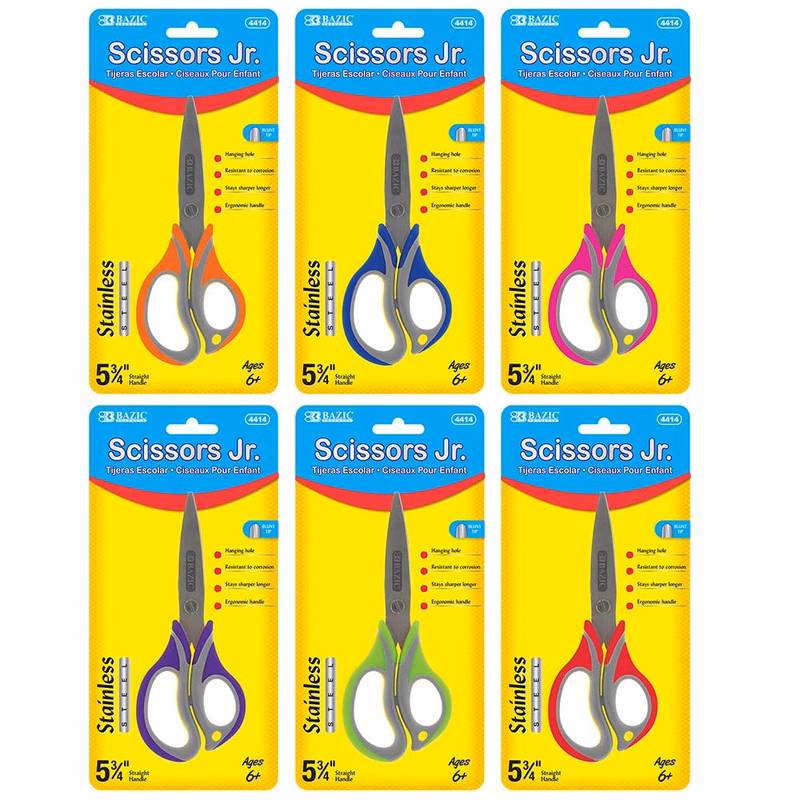Blunt Tip Scissors - 5.75" Assorted Colors Soft Grip