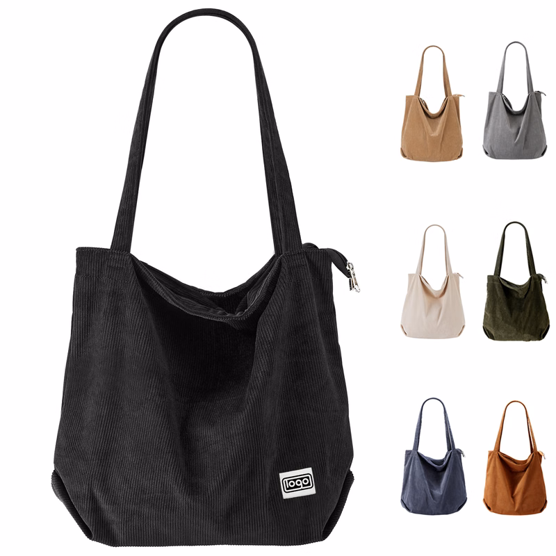 Water Resistant Corduroy Tote Bag