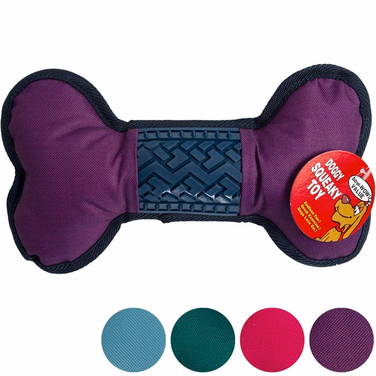 Dog Rubber & Canvas Chew Toys - Assorted Colors