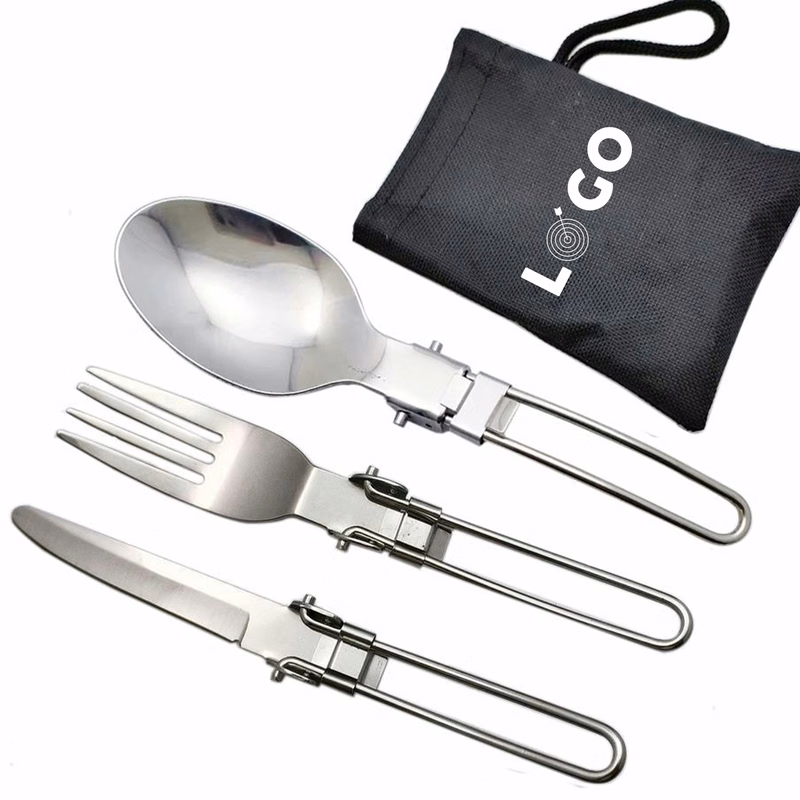 3 Pcs Collapsible Stainless Steel Cutlery Kit