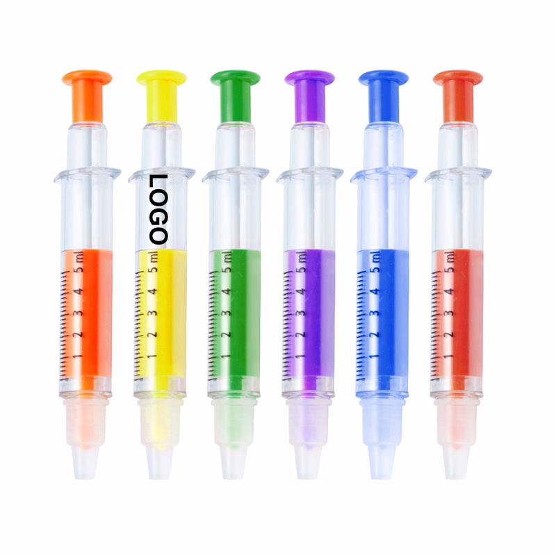 Syringe Dual-tips Highlighter Ballpoint Pen (direct import)