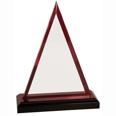 7" INCH RED TRIANGLE IMPRESS ACRYLIC TROPHY 1