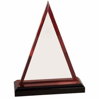 7" INCH RED TRIANGLE IMPRESS ACRYLIC TROPHY