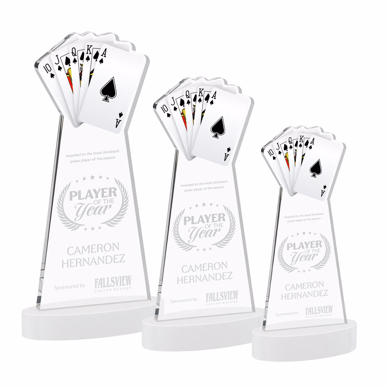 Poker Award on Alberton Base - White