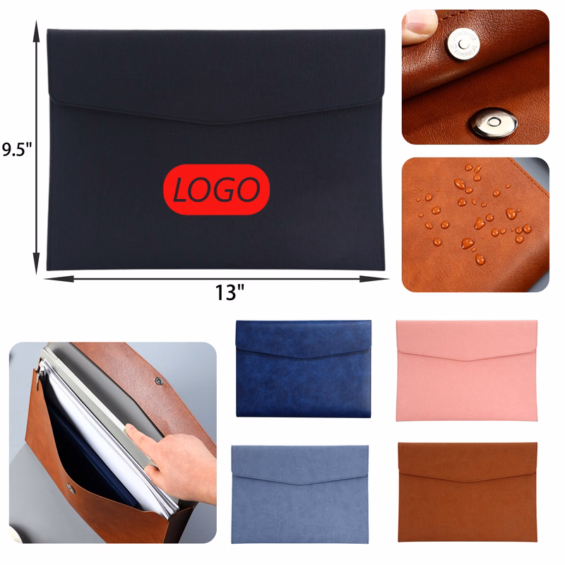 Stylish A4 Leather Business Folder Document Bag