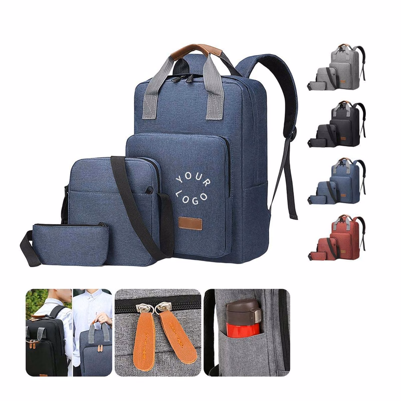 Portable Commuter Bag Set with Dual Zippers