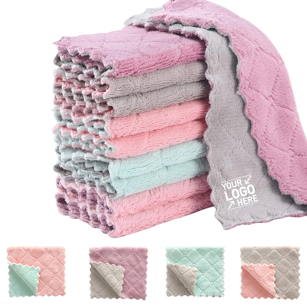 Microfiber Absorbent Coral Velvet Kitchen Cloth 1