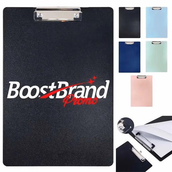 Custom 12.2 inch Metal Clipboard with Secure Silver Clip — Business & Trade Show Gift