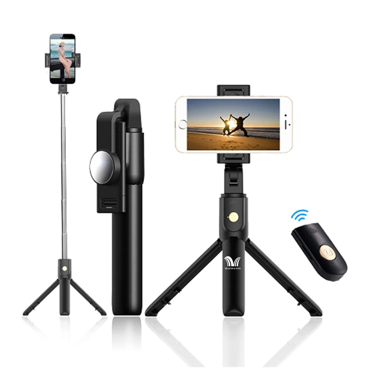 Selfie Stick Extendable Wireless Remote Tripod Stand 1