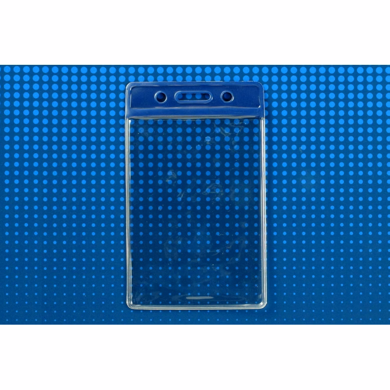 Vinyl Vertical Top Load Badge Holder (2.66"x 4.25")(Blue)