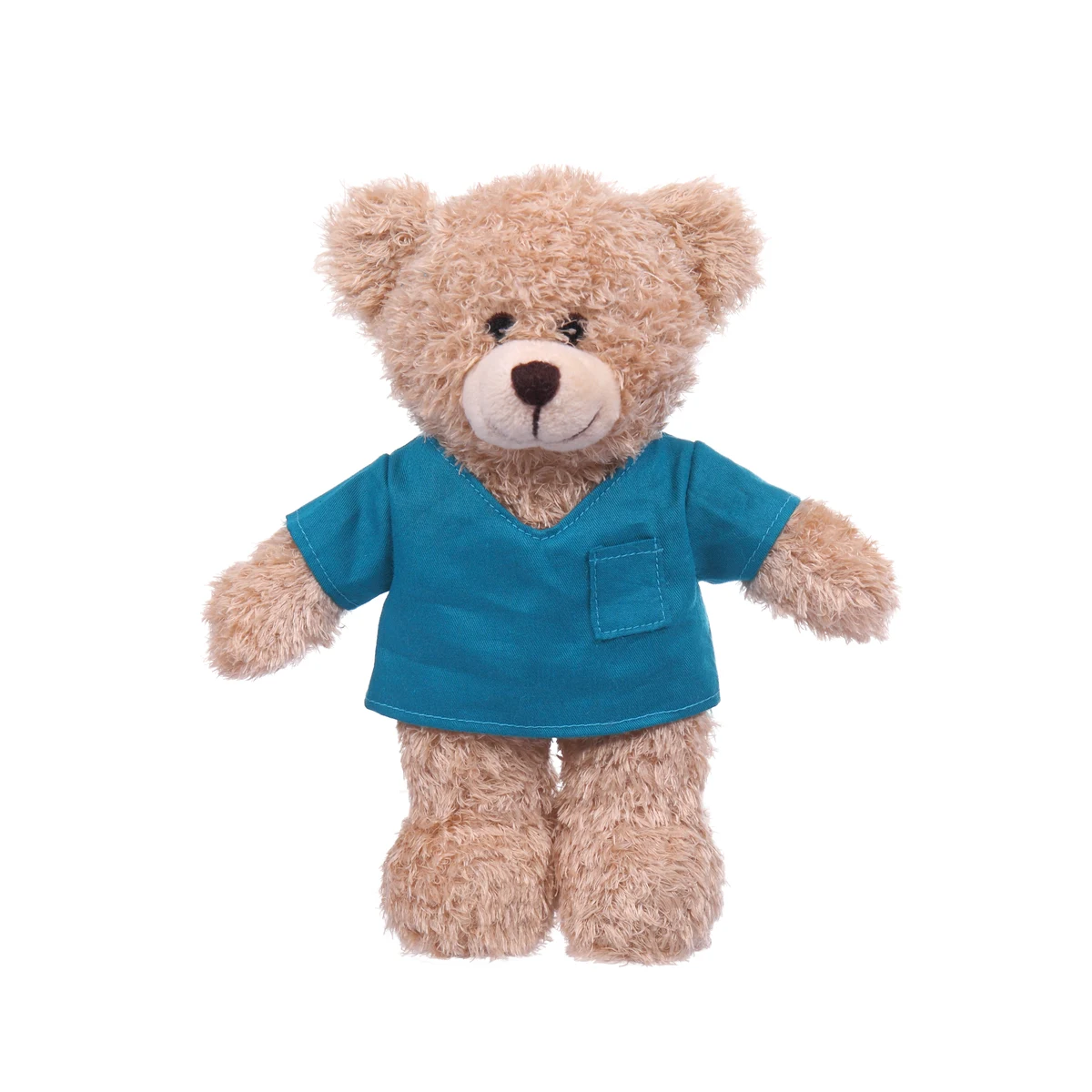 Soft Plush Tan Bear in Scrub Shirt 1