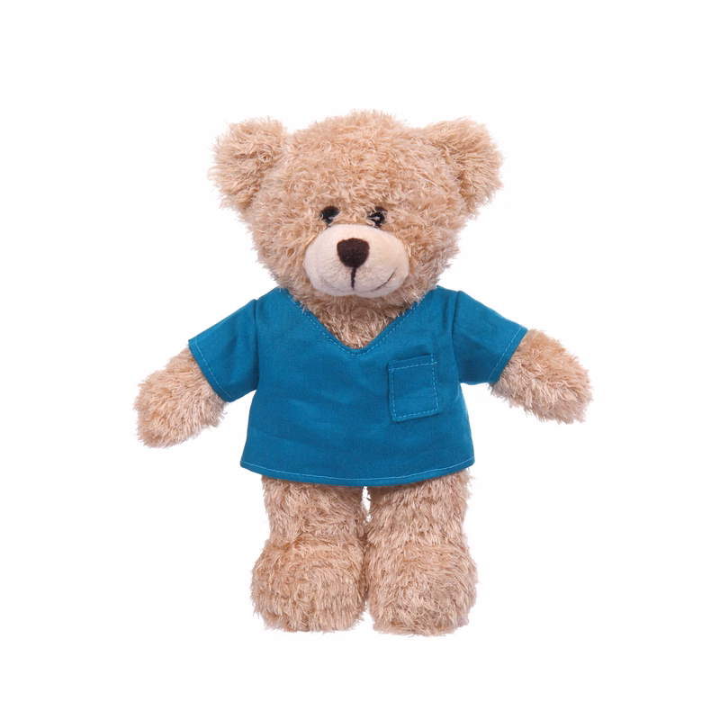 Soft Plush Tan Bear in Scrub Shirt