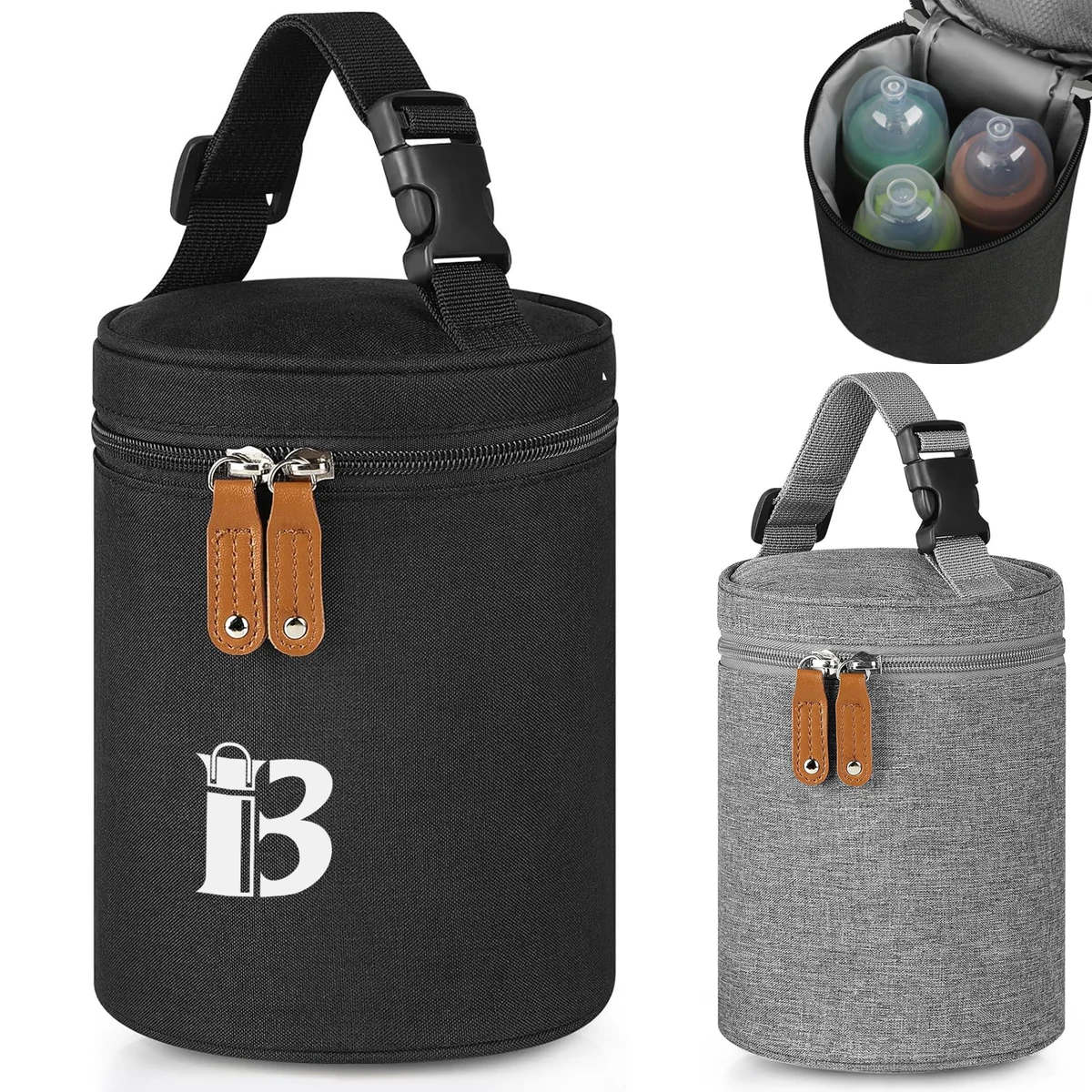 Oxford Cloth Double Zipper Baby Bottle Insulation Bag 1
