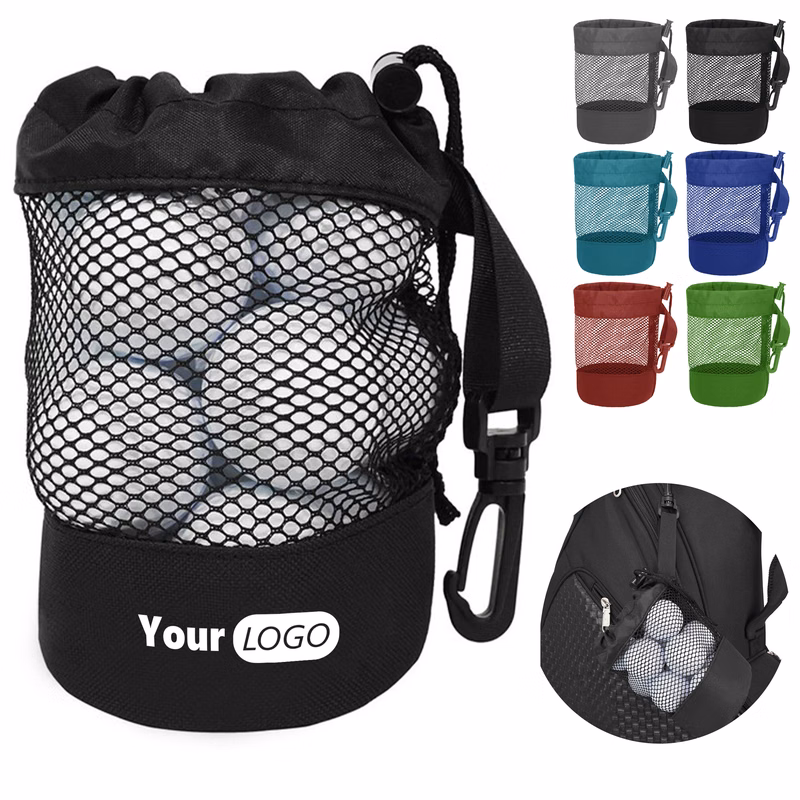 Nylon Custom Mesh Golf Storage Bag For Essentials