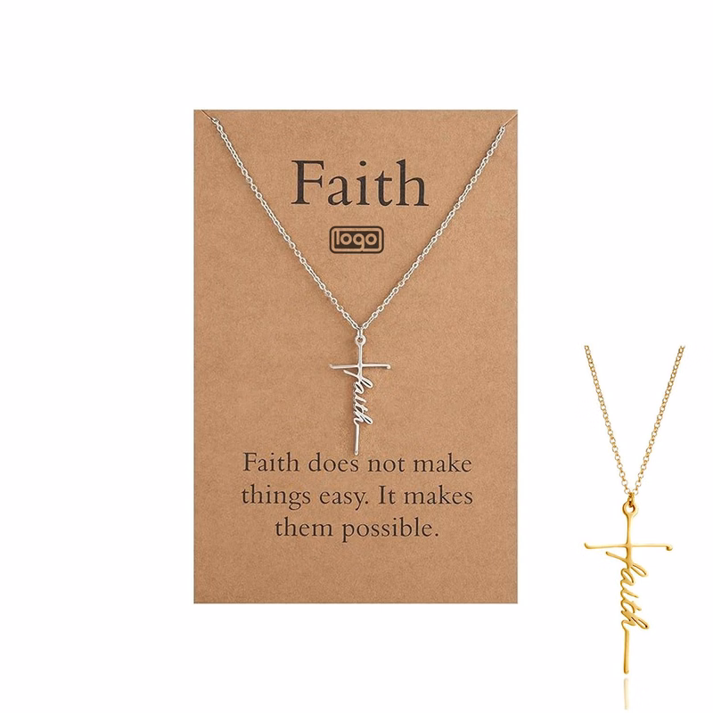 Faith Cross Light Luxury Alloy Pendant