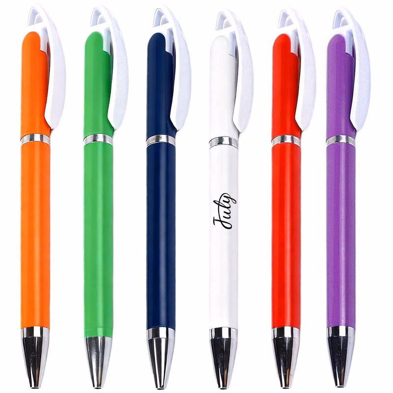 Wide Clip Retractable Ballpoint Pen
