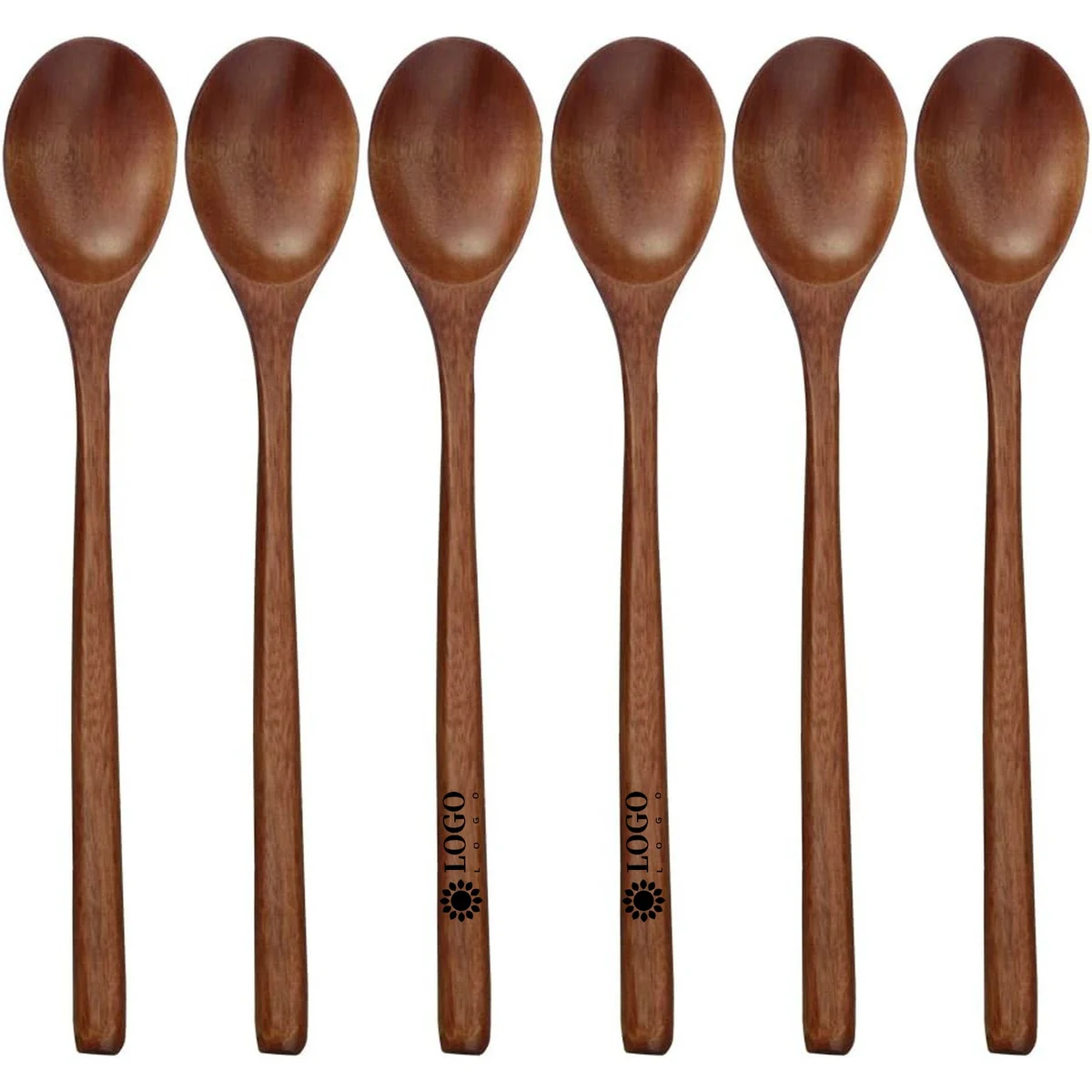 Long Handle Wood Soup Spoons For Eating Mixing Stirring 1